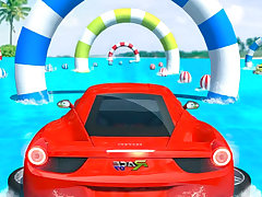 Water Surfing Car Stunts Car Racing Game