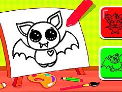 Easy Kids Coloring Bat