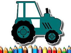 Easy Kids Coloring Tractor