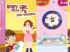 Girl Dress up & Dishwashing