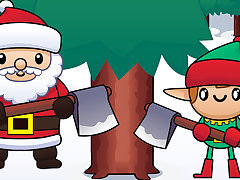 Wood Cutter Santa Idle