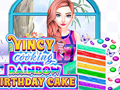 Vincy Cooking Rainbow Birthday Cake