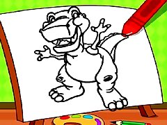 Easy Kids Coloring Dinosaur