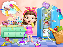 Sweet Baby Girl Cleanup Messy House