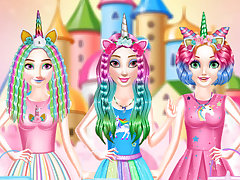 Princesses Rainbow Unicorn Hair Salon