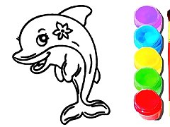 Dolphin Coloring Book