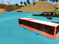Beach Bus Driving : Water Surface Bus Game