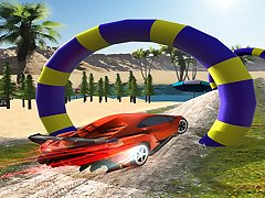 Floating Water Surfer Car Driving : Beach Racing