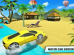 Water Surfer Car Floating Beach Drive Game