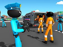 US Police Stickman Criminal Plane Transporter Game